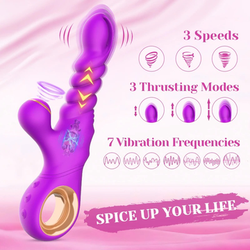 Female Telescopic Silicone Vibrator / Adult G Spot Massager with Heating / Sex Toys for Women - EVE's SECRETS